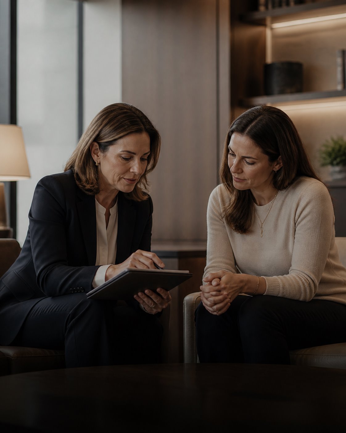Financial advisor reviewing account information with a customer